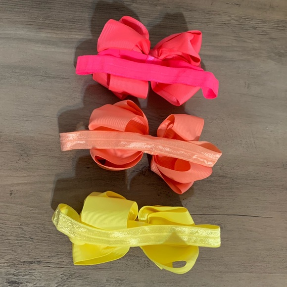 Ribbon Hair bow Elastic Headband set of 6, new - Picture 3 of 8